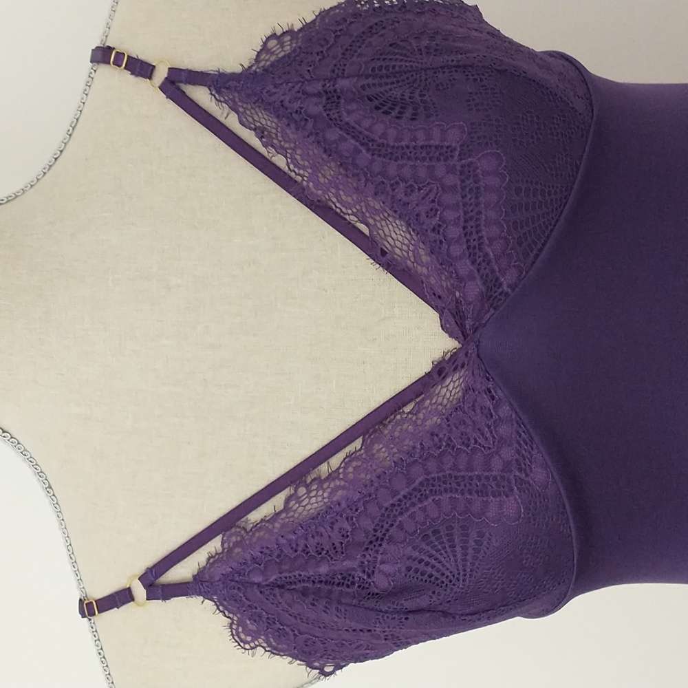 Elegant Purple Lace Chemise Size S - Picture 2 of 7